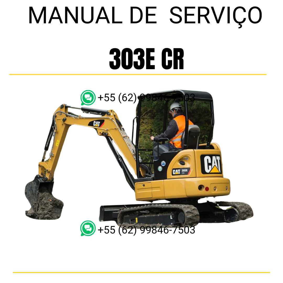 Manual de serviço Caterpillar 303E CR para mini escavadeira hidráulica, PDF em português
