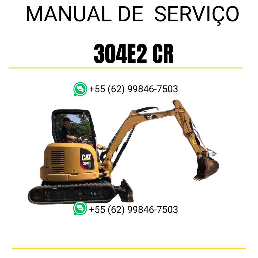 Manual de serviço Caterpillar 304E2 CR para mini escavadeira hidráulica, PDF em português
