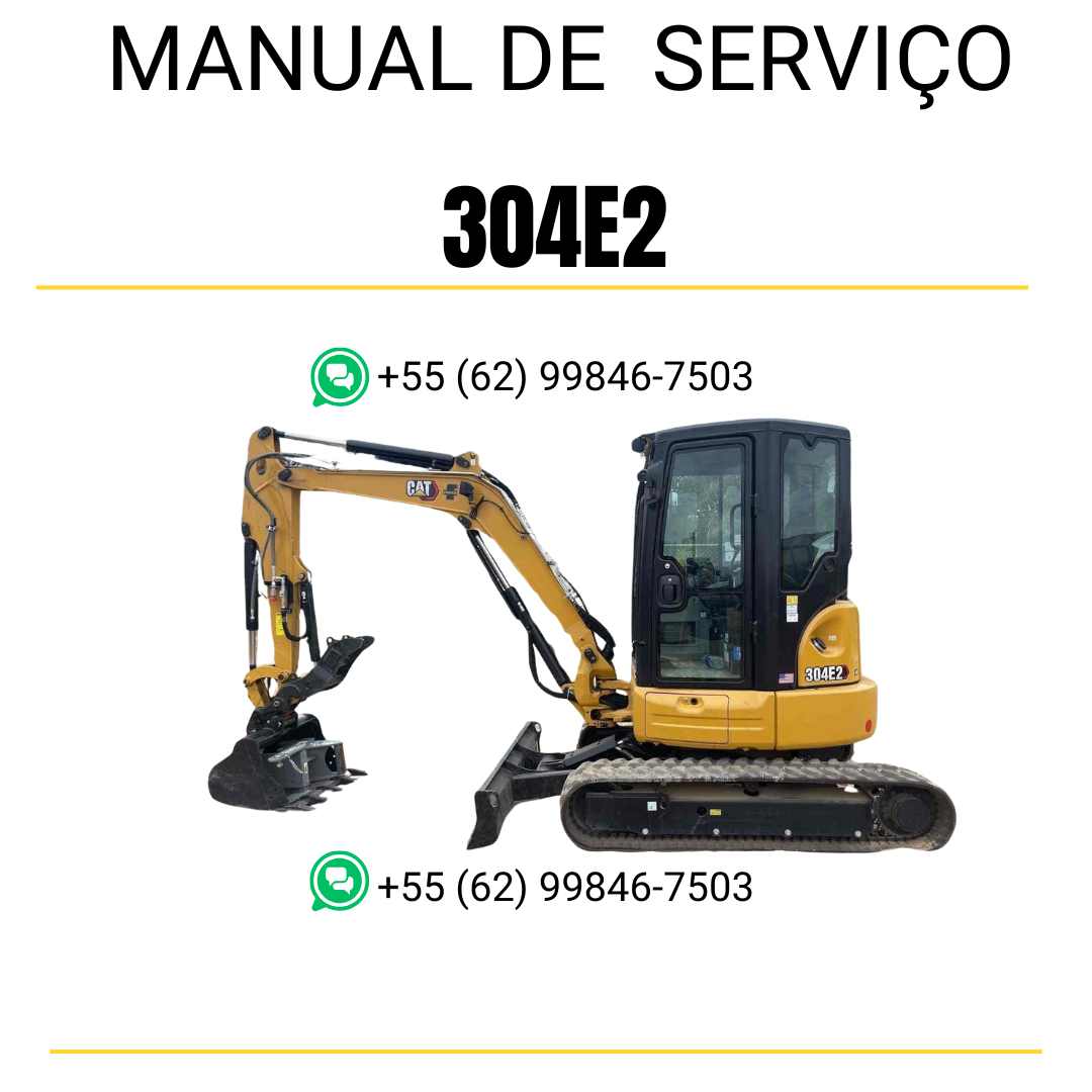 Manual de serviço Caterpillar 304E2 para mini escavadeira hidráulica, PDF em português
