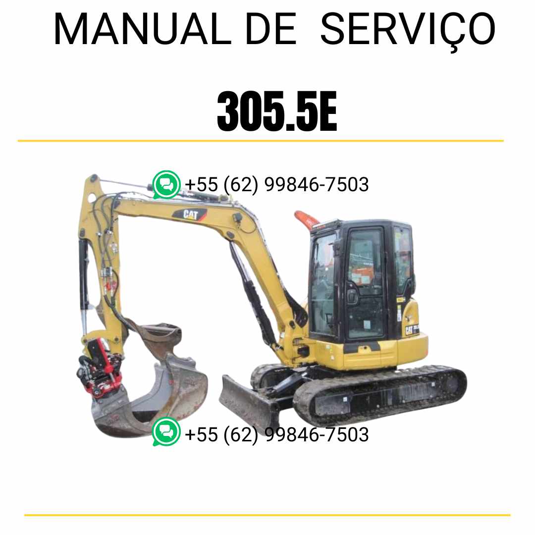 Manual de serviço Caterpillar 305.5E para mini escavadeira hidráulica, PDF em português
