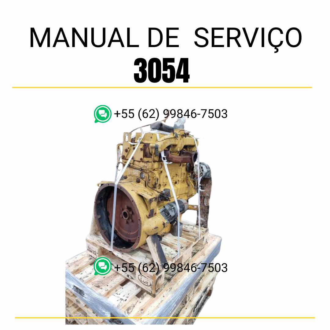 Manual de serviço em PDF do motor Caterpillar 3054 com instruções detalhadas de manutenção preventiva, ilustrações técnicas e reparos completos