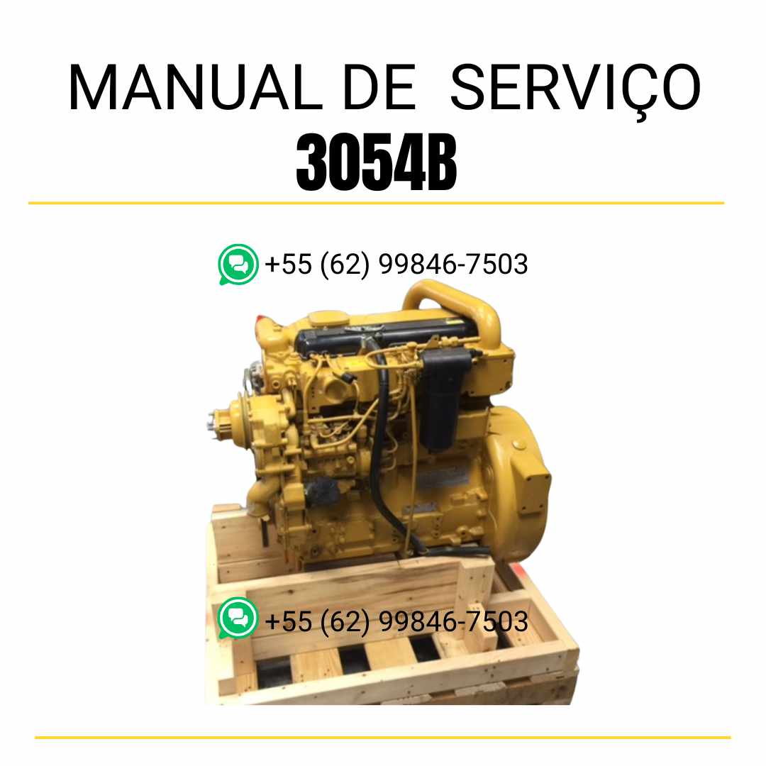 Manual de serviço em PDF do motor industrial Caterpillar 3054B para máquinas pesadas, guia técnico completo com instruções de manutenção preventiva e reparos detalhados
