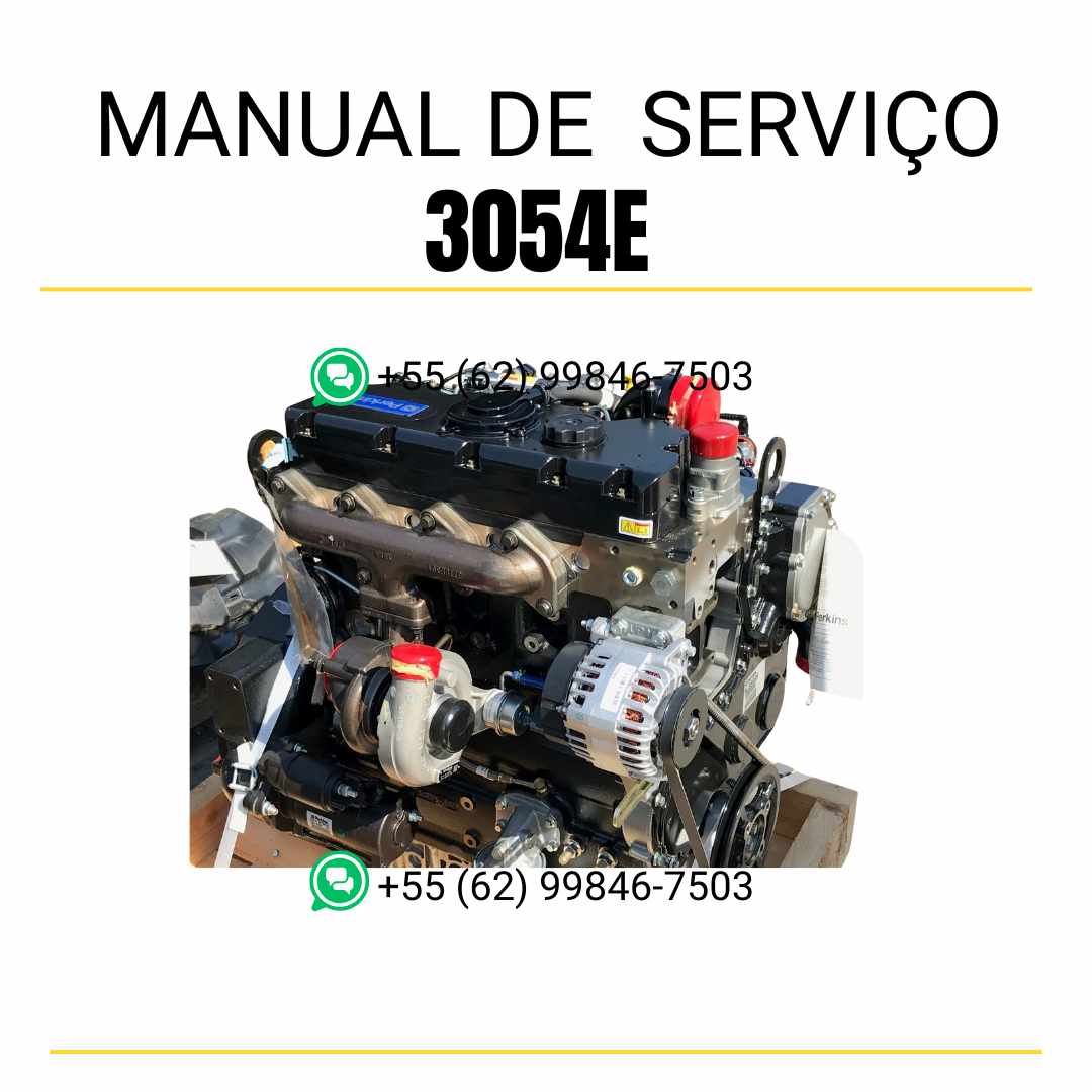 Manual de serviço em PDF do motor industrial Caterpillar 3054E para máquinas pesadas, guia técnico completo com instruções de manutenção, ajustes e reparos