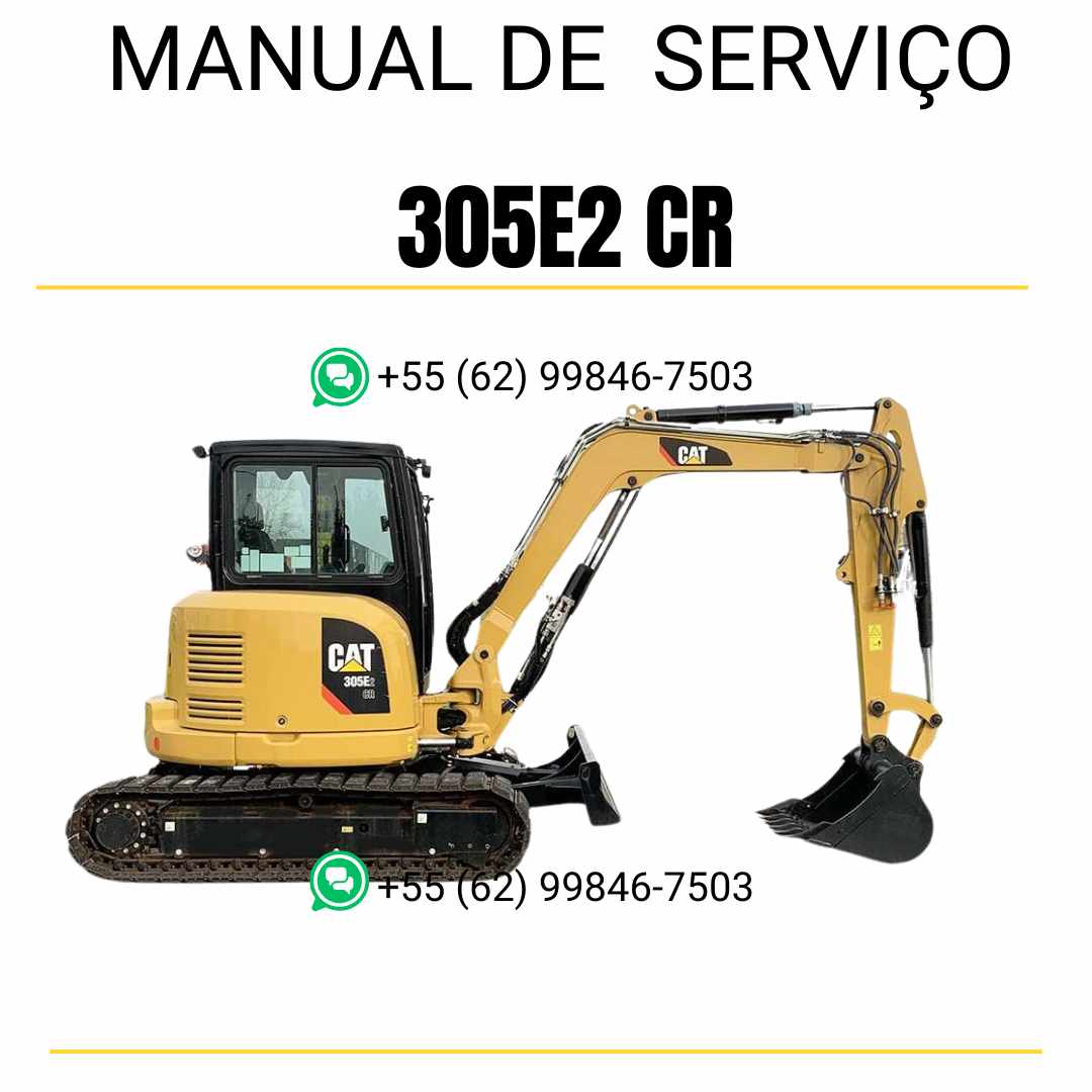 Manual de serviço Caterpillar 305E2 CR em PDF para mini escavadeira hidráulica, em português
