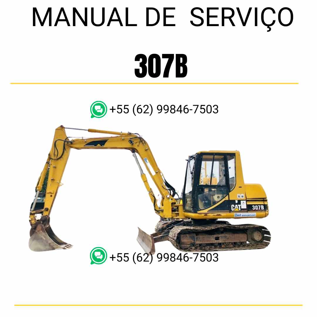 Manual de serviço Caterpillar 307B em PDF para mini escavadeira hidráulica, idioma português
