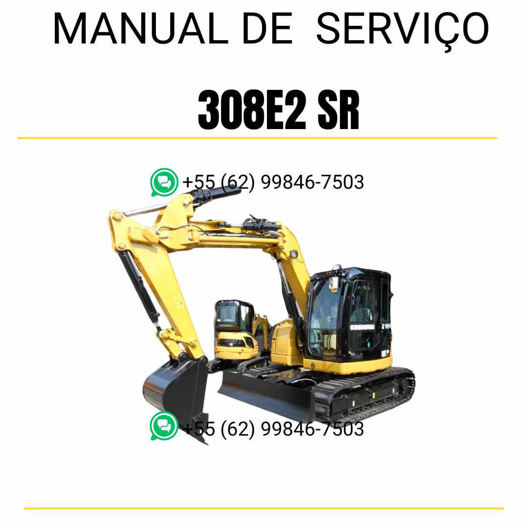 Manual de serviço Caterpillar 308E2 SR em PDF para mini escavadeira hidráulica, idioma português
