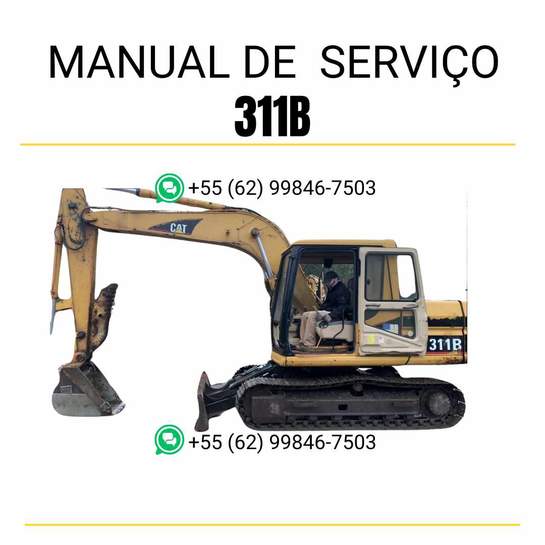 Manual de serviço Caterpillar 311B em PDF para escavadora, idioma português
