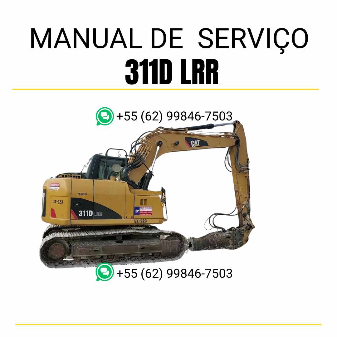 Manual de serviço Caterpillar 311D LRR em PDF para escavadora, idioma português
