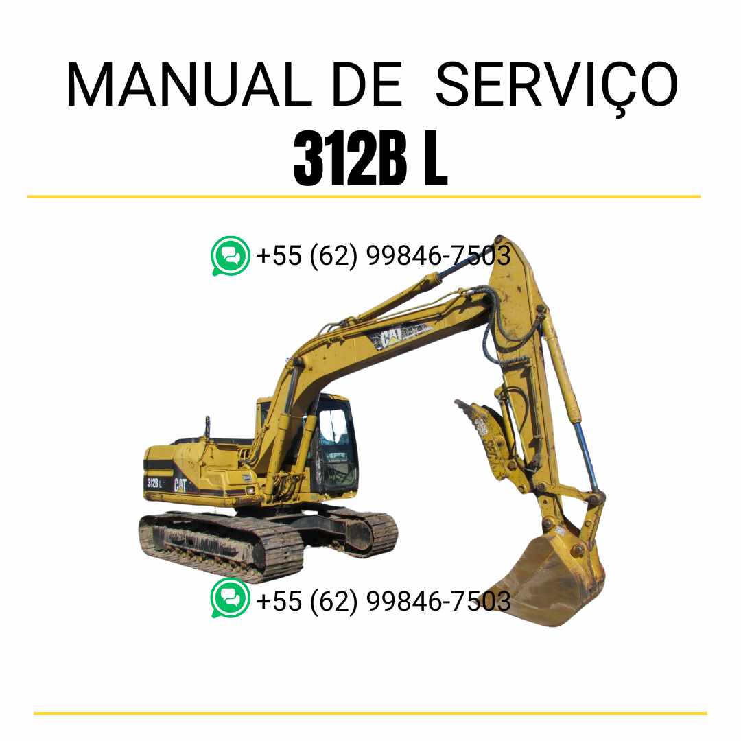 Manual de serviço Caterpillar 312B L em PDF para escavadora, idioma português
