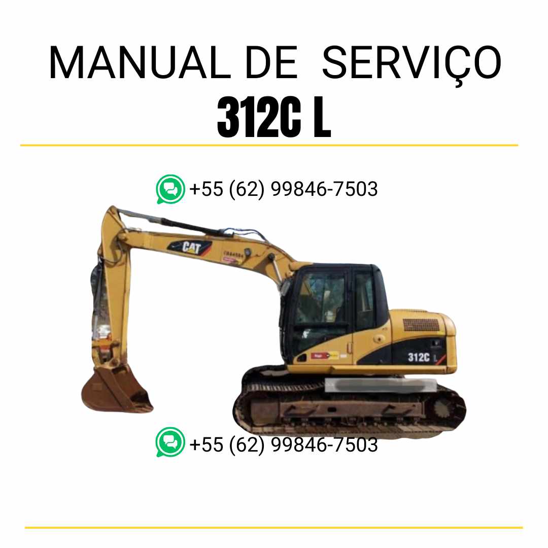 Manual de serviço Caterpillar 312C L em PDF para escavadora, idioma português
