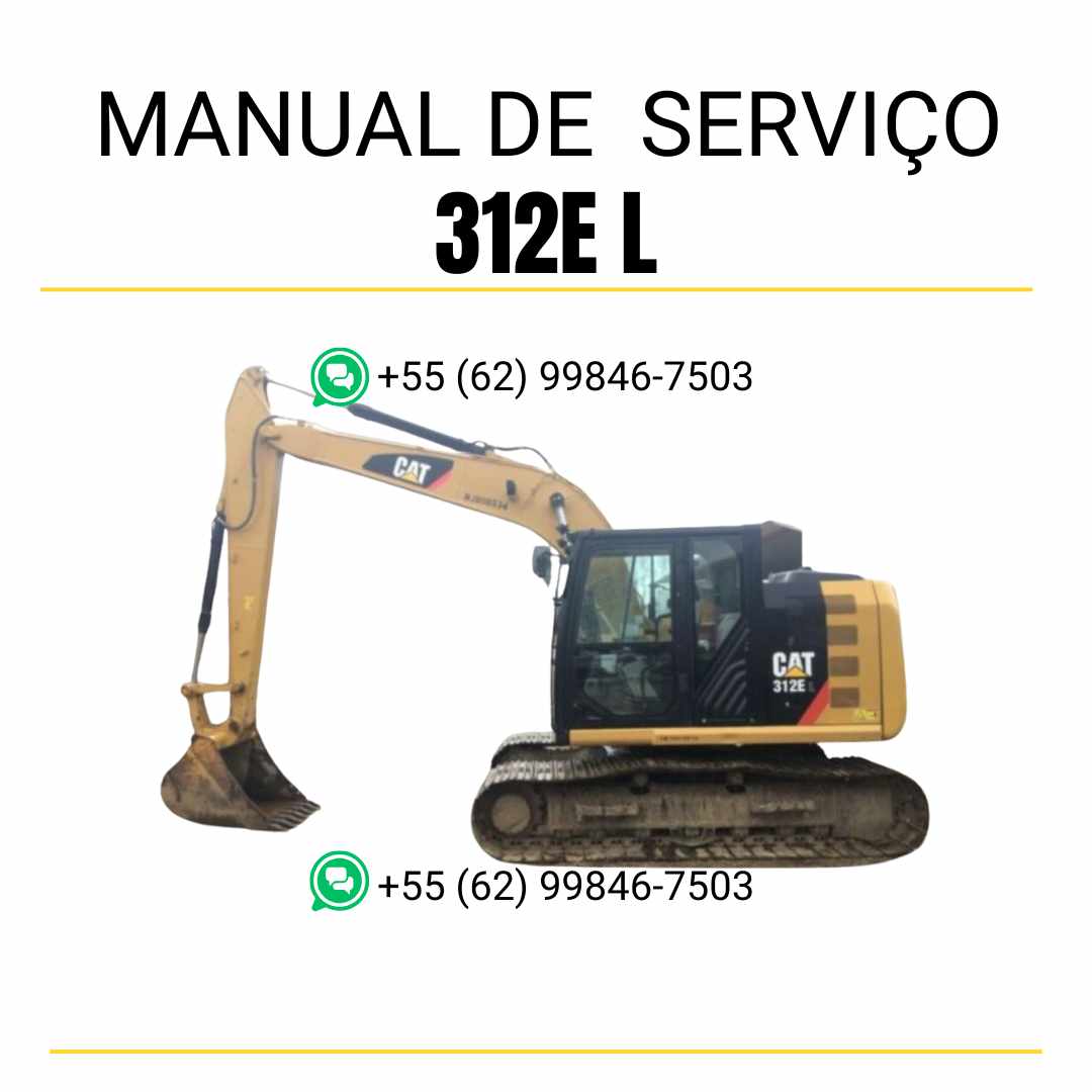 Manual de serviço Caterpillar 312E L para escavadora em PDF, idioma português

