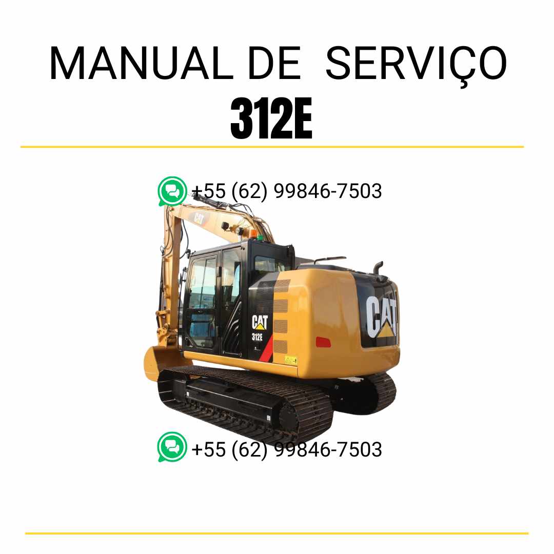 Manual de serviço Caterpillar 312E para escavadora em PDF, idioma português
