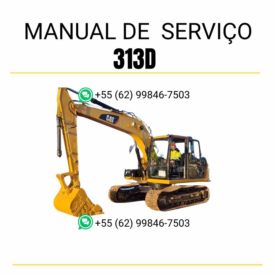Manual de serviço Caterpillar 313D para escavadora em PDF, idioma português