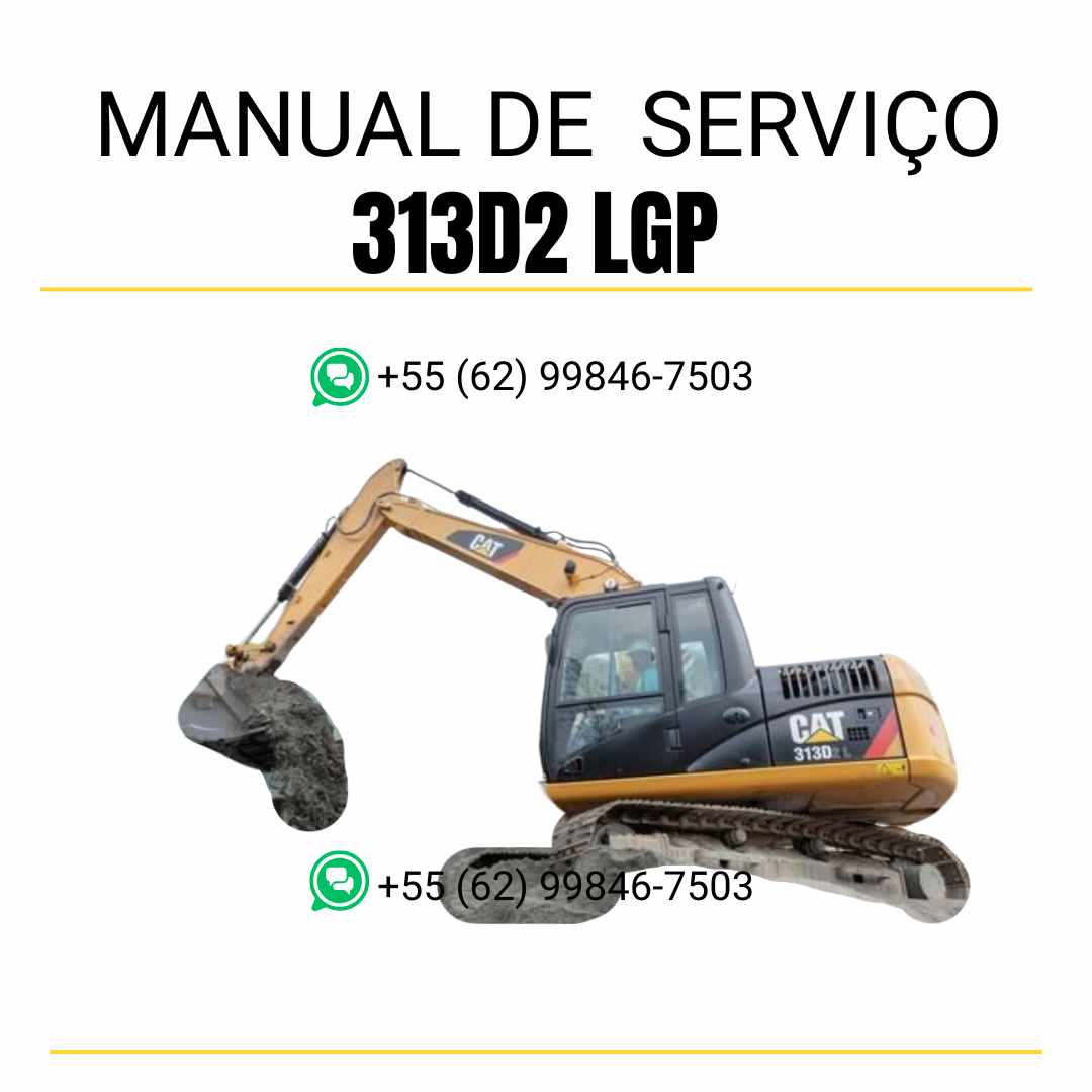 Manual de serviço Caterpillar 313D2 LGP para escavadora em PDF, idioma português
