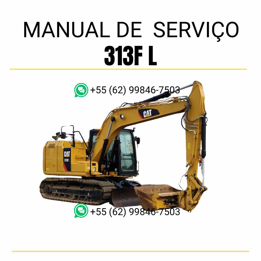 Manual de serviço Caterpillar 313F L para escavadora em PDF, idioma português
