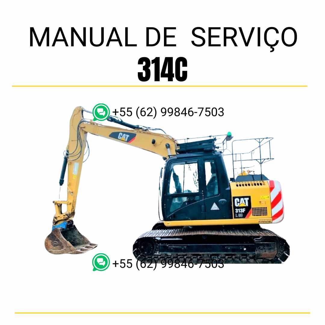 Manual de serviço Caterpillar 313F LGC para escavadora em PDF, idioma português
