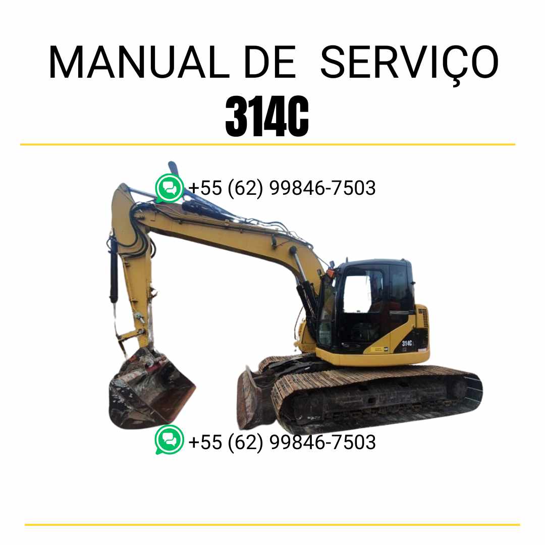 Manual de serviço Caterpillar 314C para escavadora em PDF, idioma português
