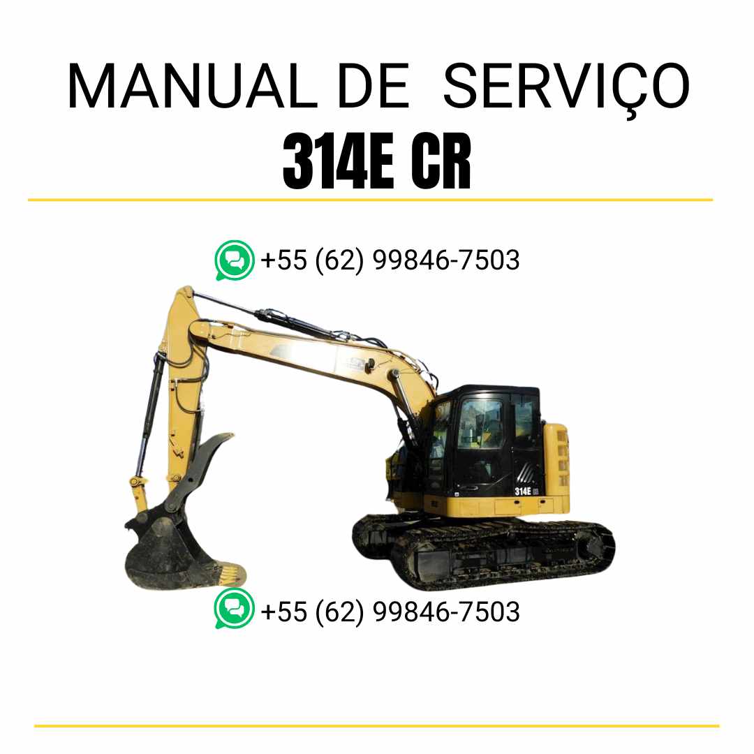 Manual de serviço Caterpillar 314E CR para escavadora em PDF, idioma português
