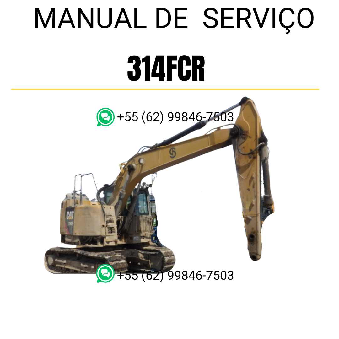 Manual de serviço Caterpillar 314FCR para escavadora em PDF, idioma português
