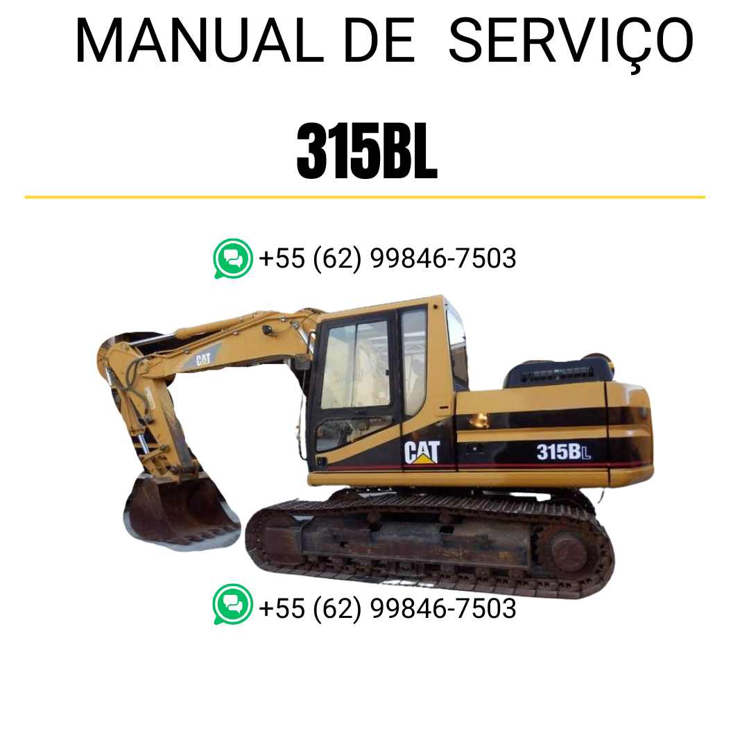 Manual de serviço Caterpillar 315BL para escavadora em PDF, idioma português
