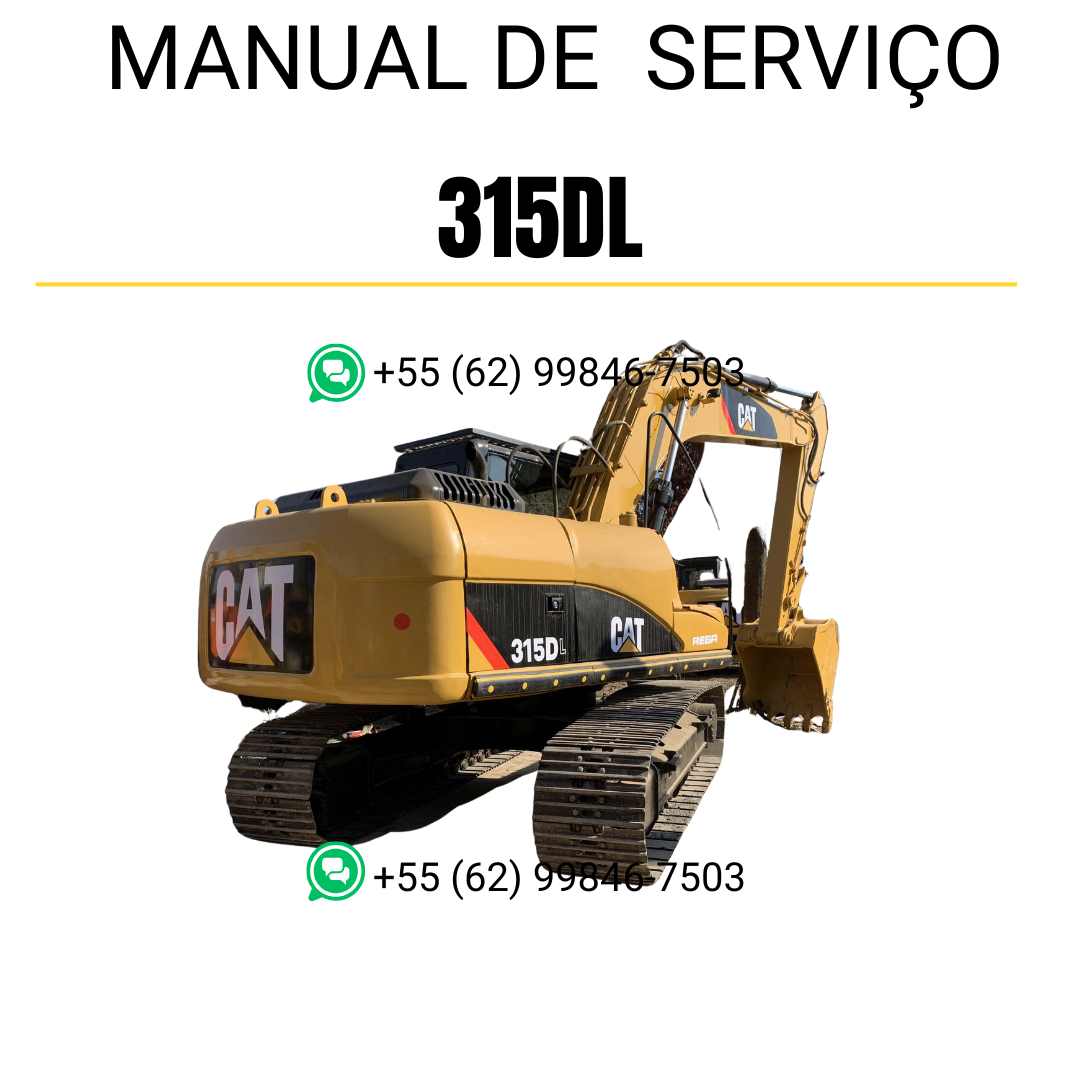 Manual de serviço Caterpillar 315DL para escavadora em PDF, idioma português
