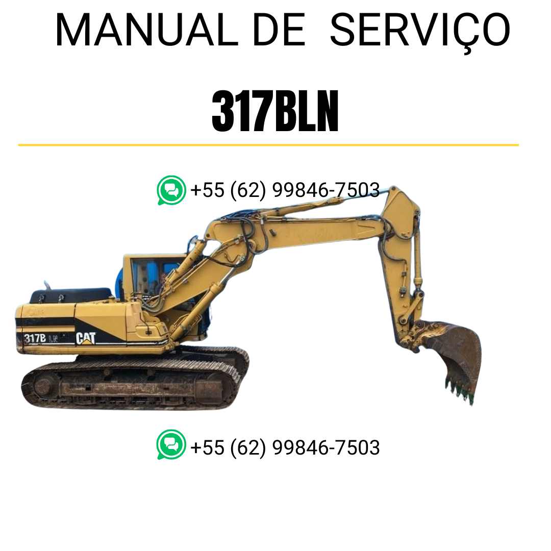 Manual de serviço Caterpillar 317BLN para escavadora em PDF, idioma português
