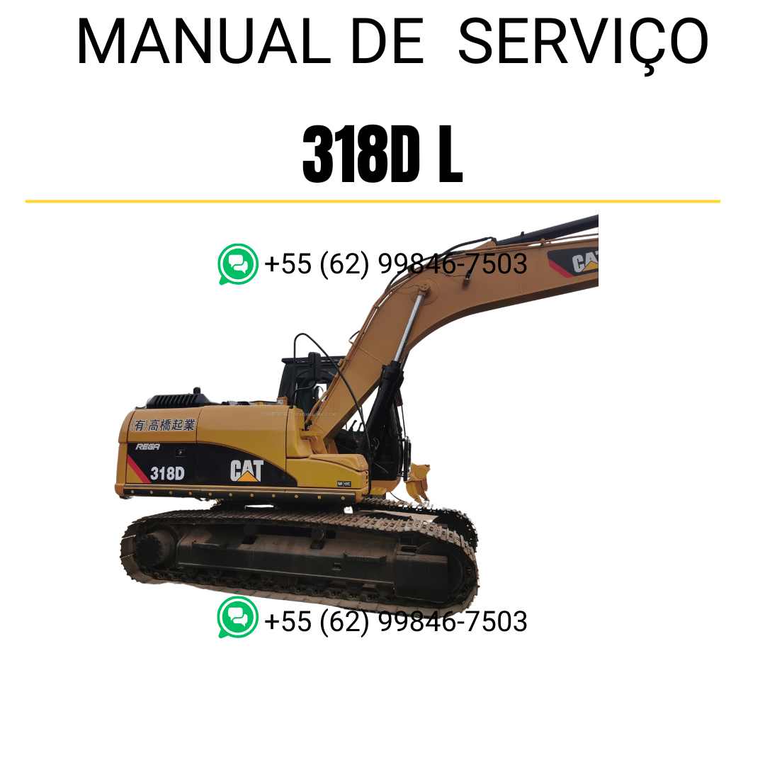 Manual de serviço Caterpillar 318D L para escavadora em PDF, idioma português
