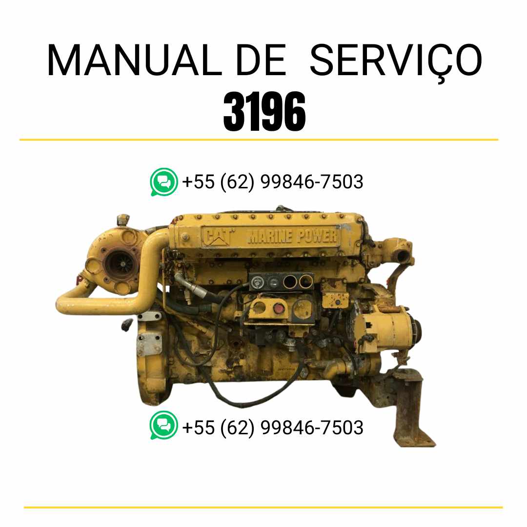 Manual de serviço do motor industrial Caterpillar 3196 em PDF, conteúdo técnico detalhado para manutenção e reparo de máquinas pesadas