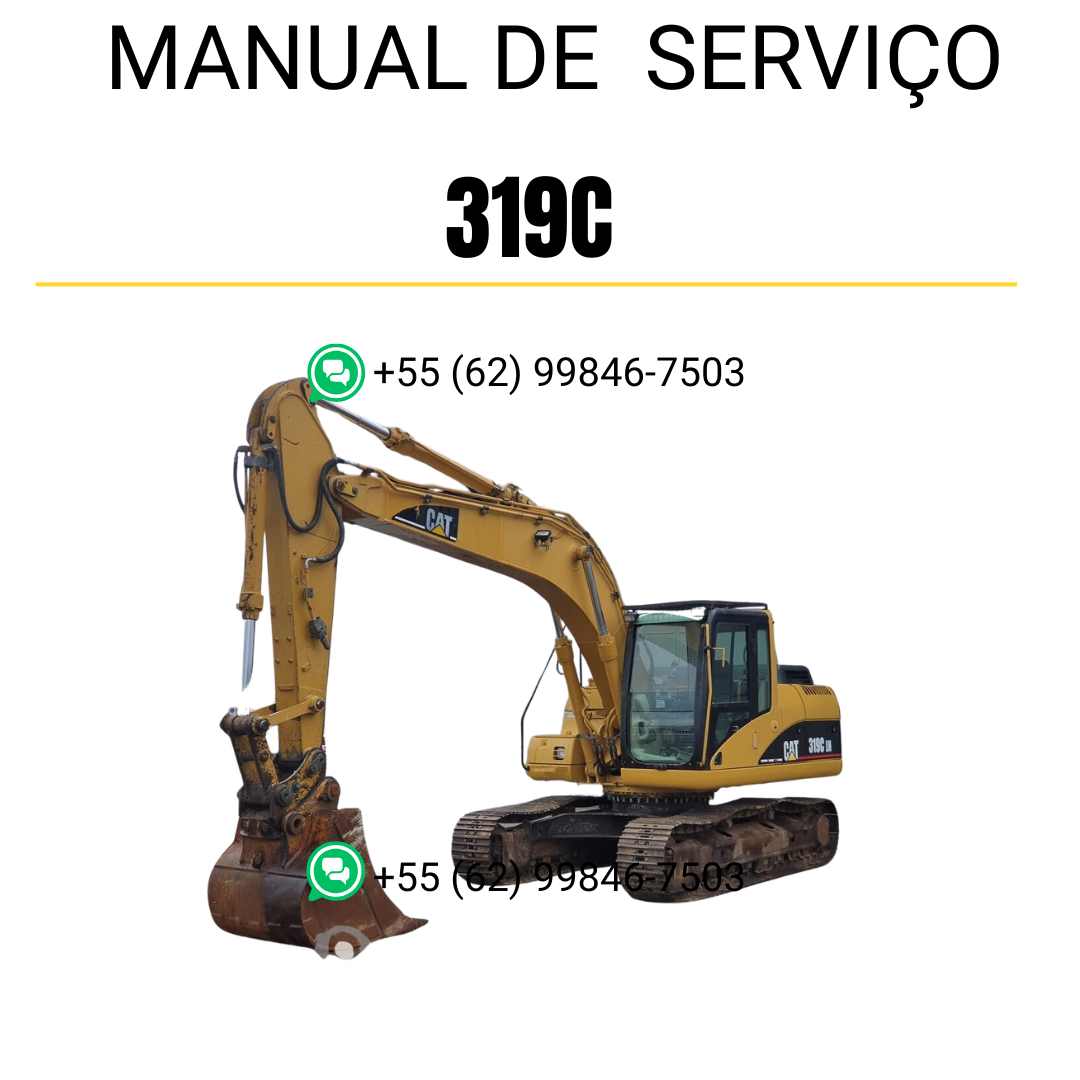 Manual de serviço Caterpillar 319C para escavadora, PDF em português, completo para manutenção e operação
