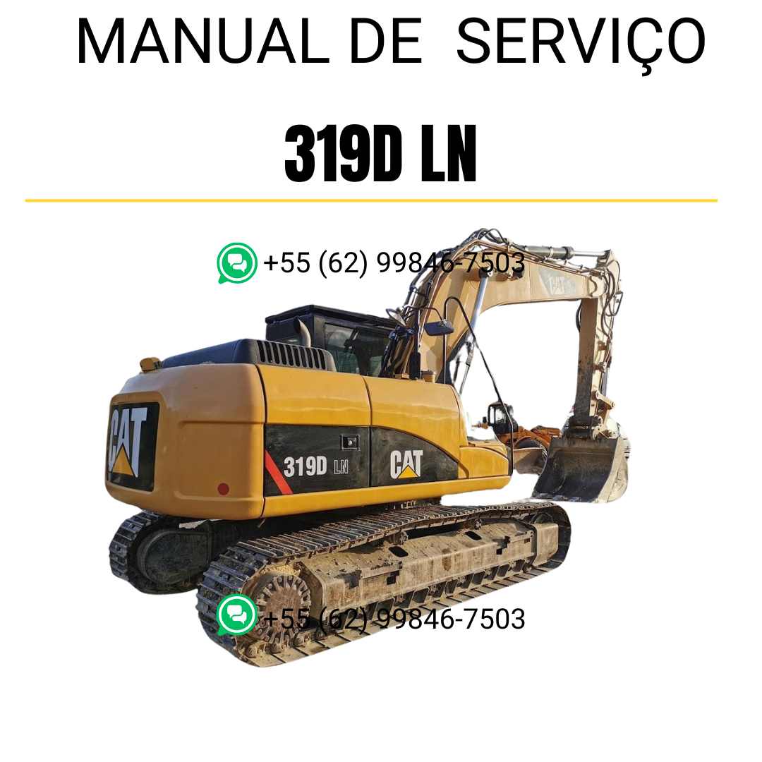 Manual de serviço Caterpillar 319D LN para escavadora, em português, formato PDF com instruções técnicas detalhadas