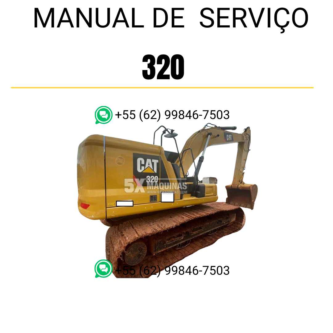 Manual de serviço Caterpillar 320 para escavadora, em português, PDF com orientações de manutenção e reparo