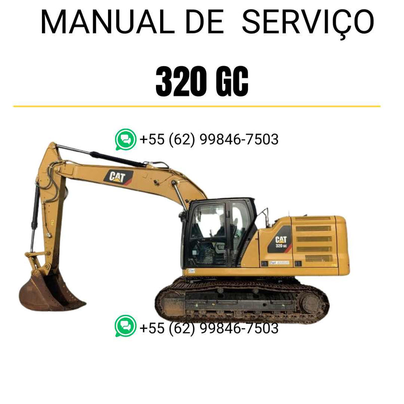 Manual de serviço Caterpillar 320 GC para escavadora, em português, PDF com instruções de manutenção e reparo detalhadas