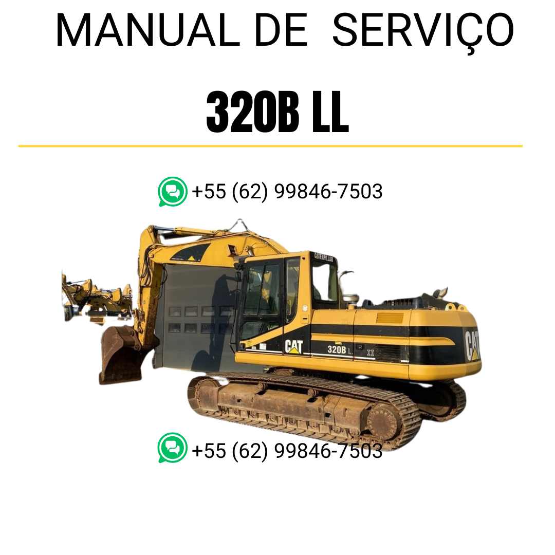 Manual de serviço Caterpillar 320B LL para escavadora, em português (PDF), diagnóstico, manutenção e reparos.