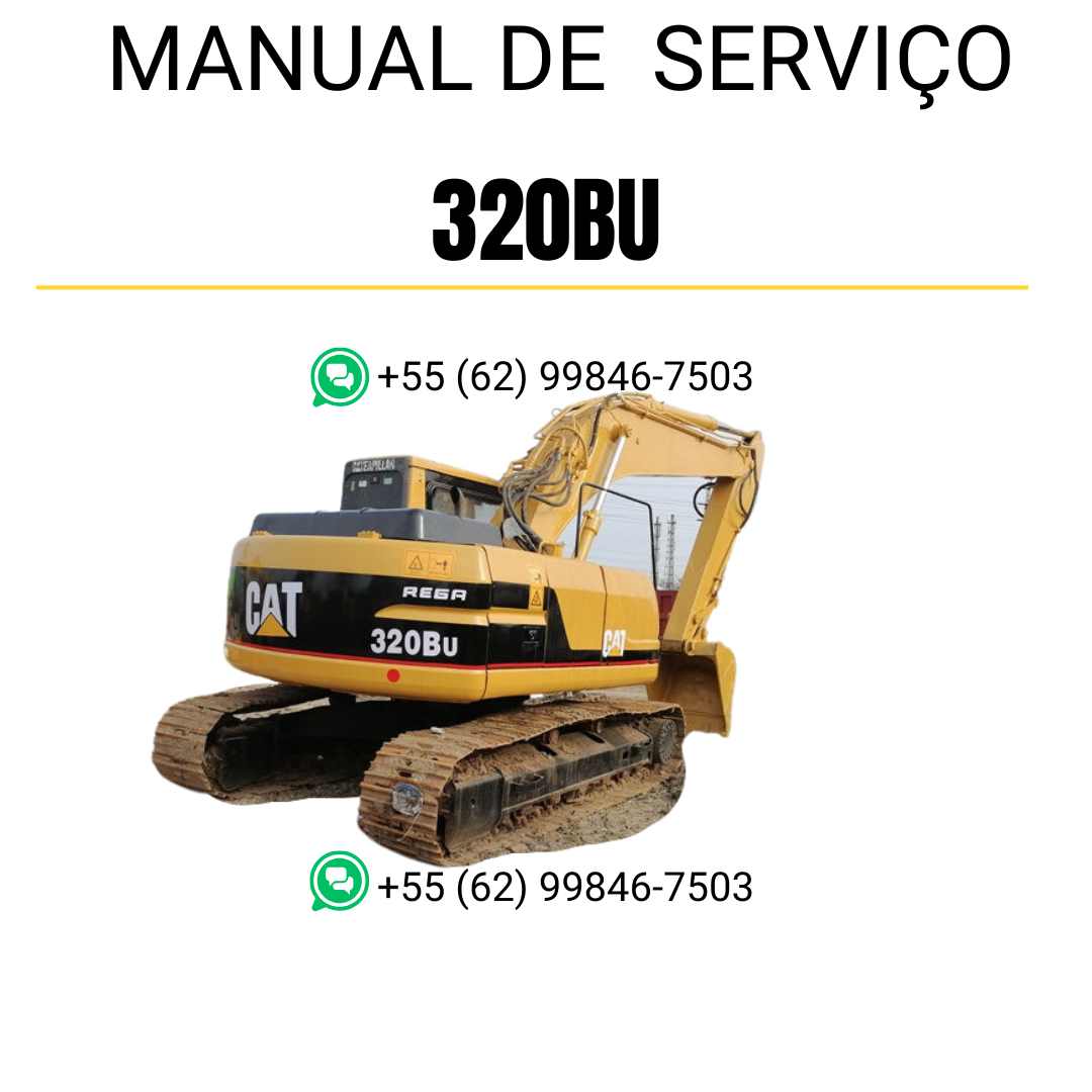 Manual de serviço Caterpillar 320BU para escavadora, em português, PDF com instruções completas de manutenção e reparos