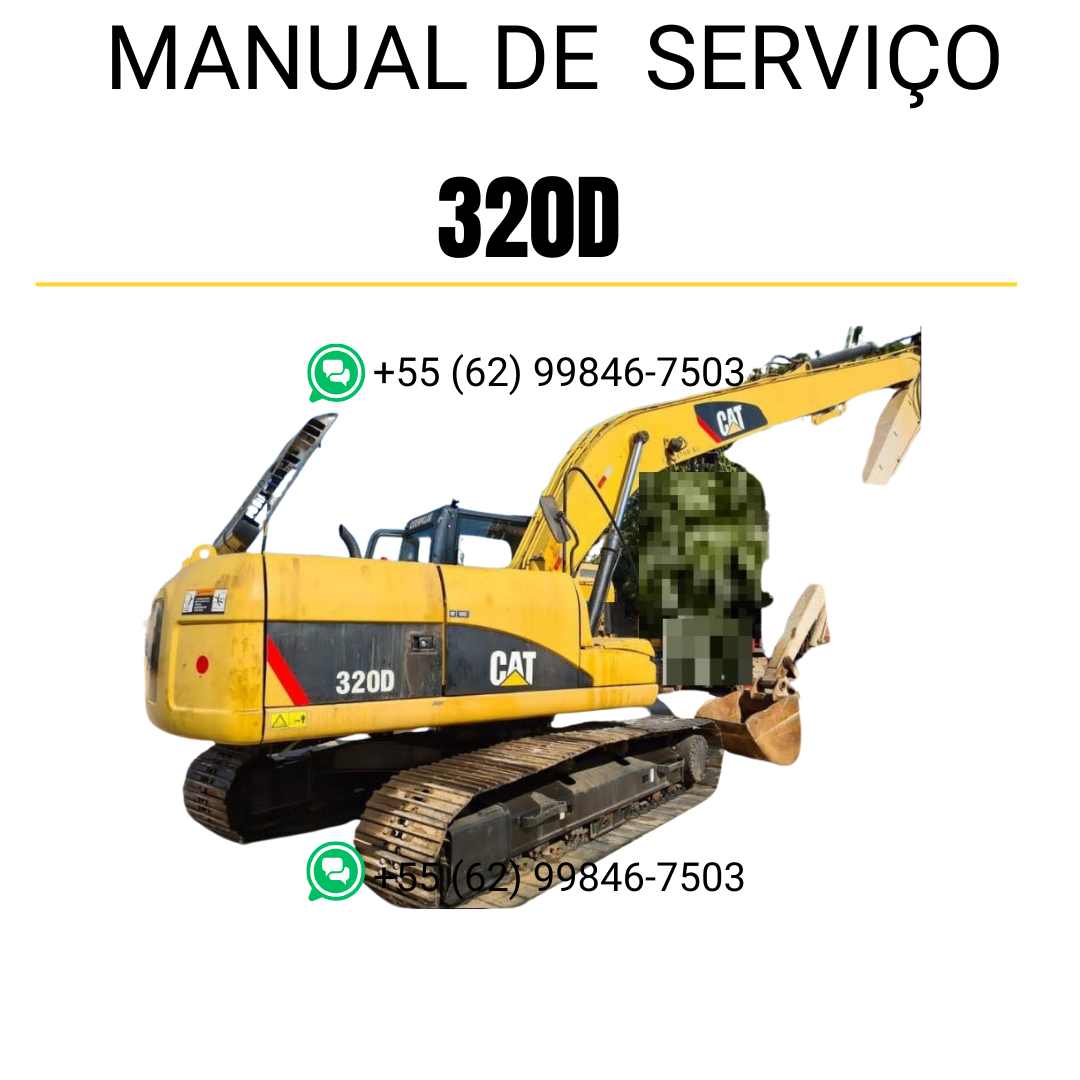 Manual de serviço Caterpillar 320D para escavadora, em português, PDF com procedimentos técnicos completos de manutenção e reparo