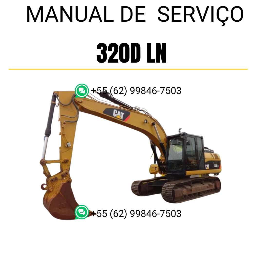 Manual de serviço Caterpillar 320D LN para escavadora, em português, PDF com orientações completas de manutenção e reparo