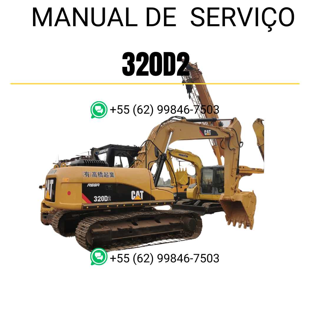 Manual de serviço Caterpillar 320D2 para escavadora, em português, PDF com instruções detalhadas para manutenção e reparo