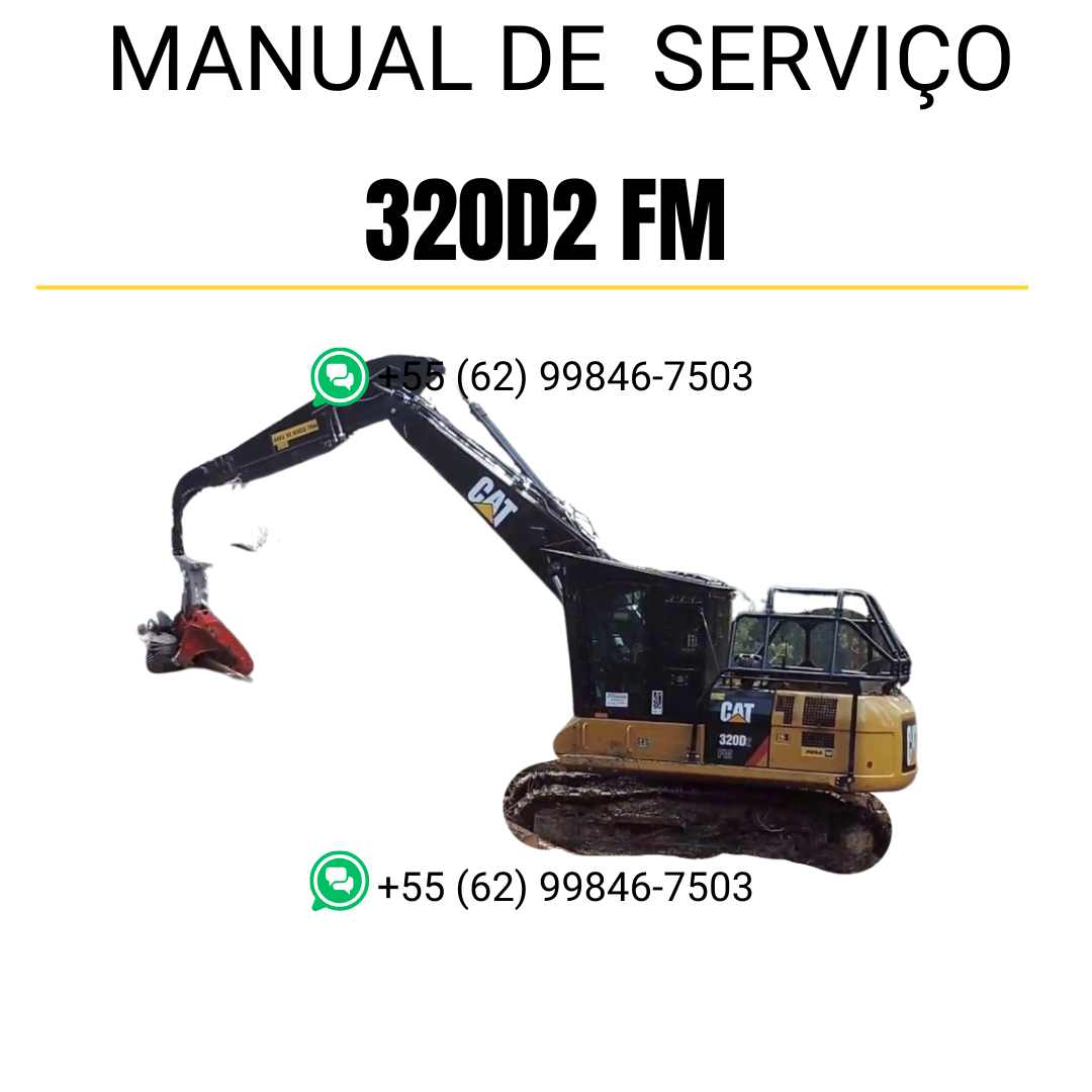 Manual de serviço Caterpillar 320D2 FM para escavadora, em português, PDF com instruções completas de manutenção e reparo