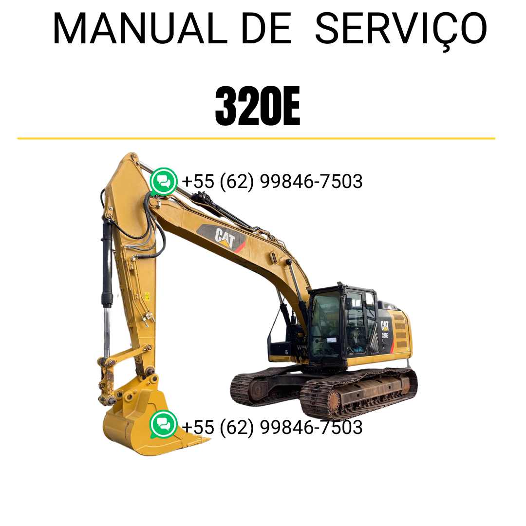 Manual de serviço da escavadora Caterpillar 320E em português, PDF técnico detalhado com orientações de manutenção e reparos