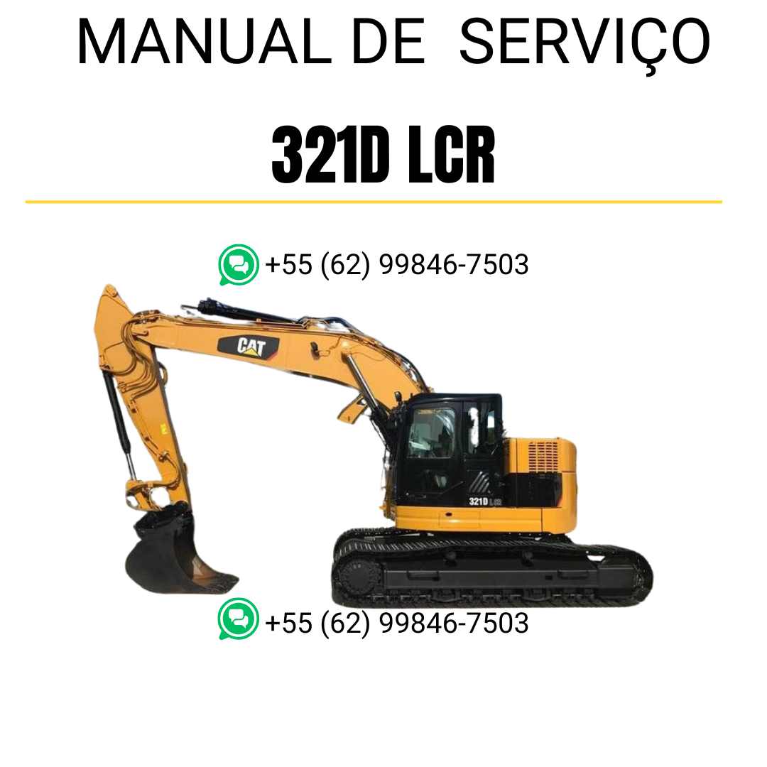 Manual de serviço Caterpillar 321D LCR para escavadora, em português, PDF completo com instruções detalhadas de manutenção e reparos técnicos