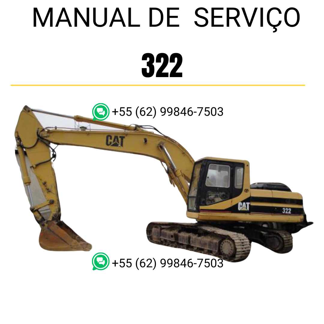 Manual de serviço Caterpillar 322 para escavadora, em português, PDF detalhado com instruções completas de manutenção e reparos técnicos