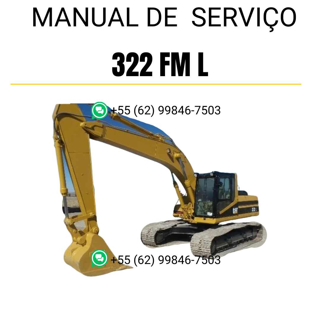 Manual de serviço Caterpillar 322 FM L para escavadora, em português, PDF completo com instruções detalhadas de manutenção e reparos técnicos