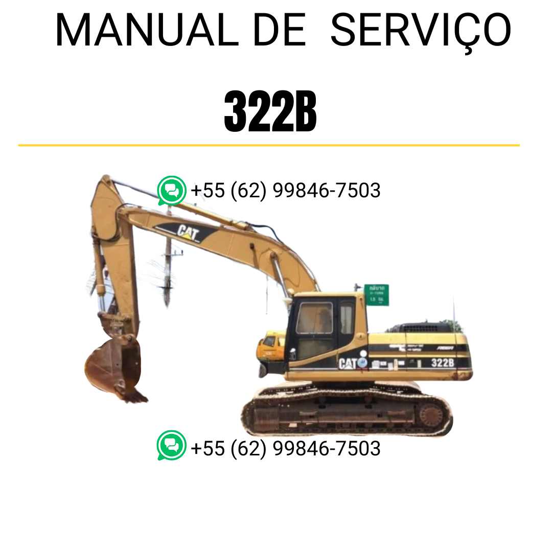 Manual de serviço Caterpillar 322B para escavadora, em português, PDF completo com instruções técnicas detalhadas de manutenção e reparo