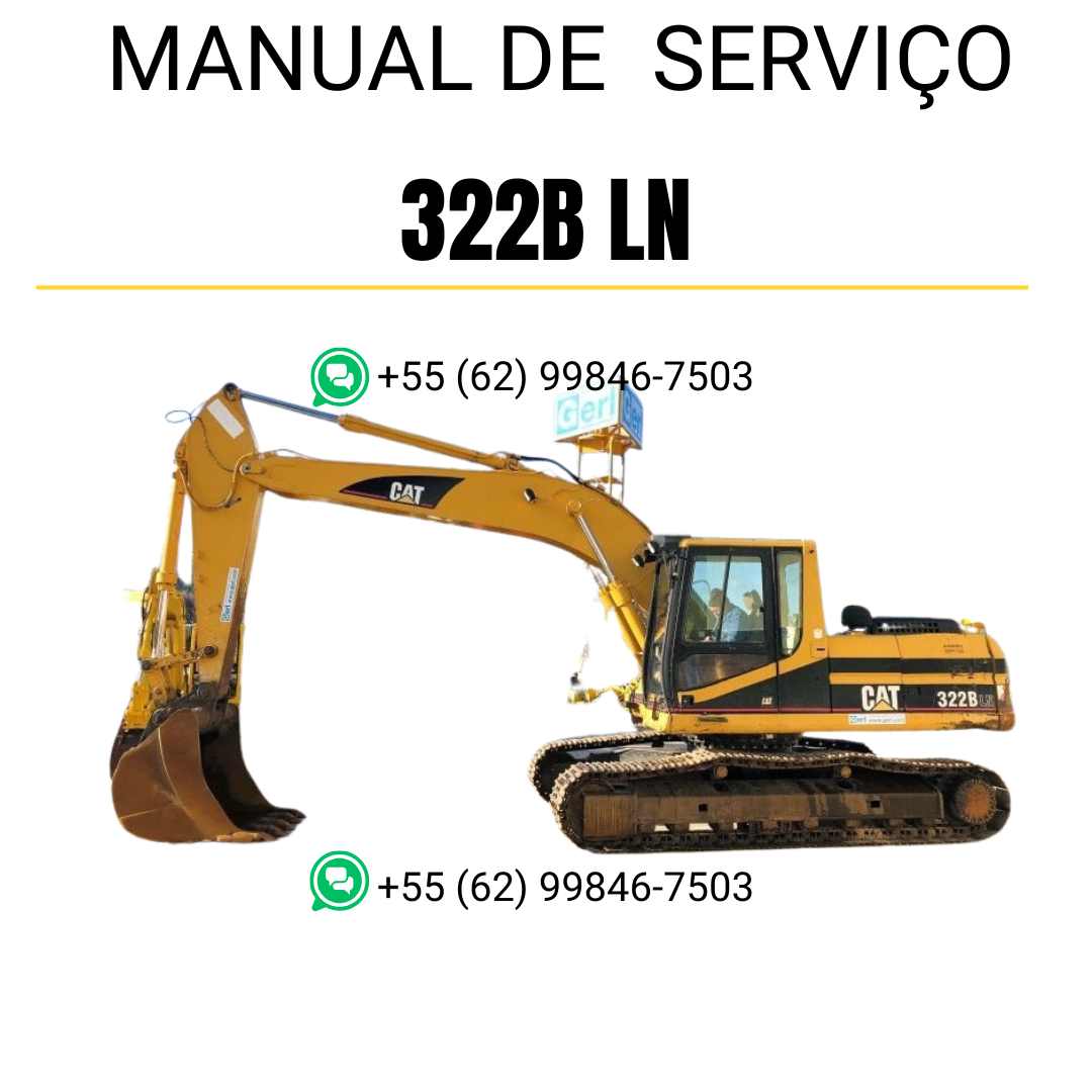 Manual de serviço Caterpillar 322B LN para escavadora, em português, PDF técnico completo com instruções detalhadas de manutenção e reparo