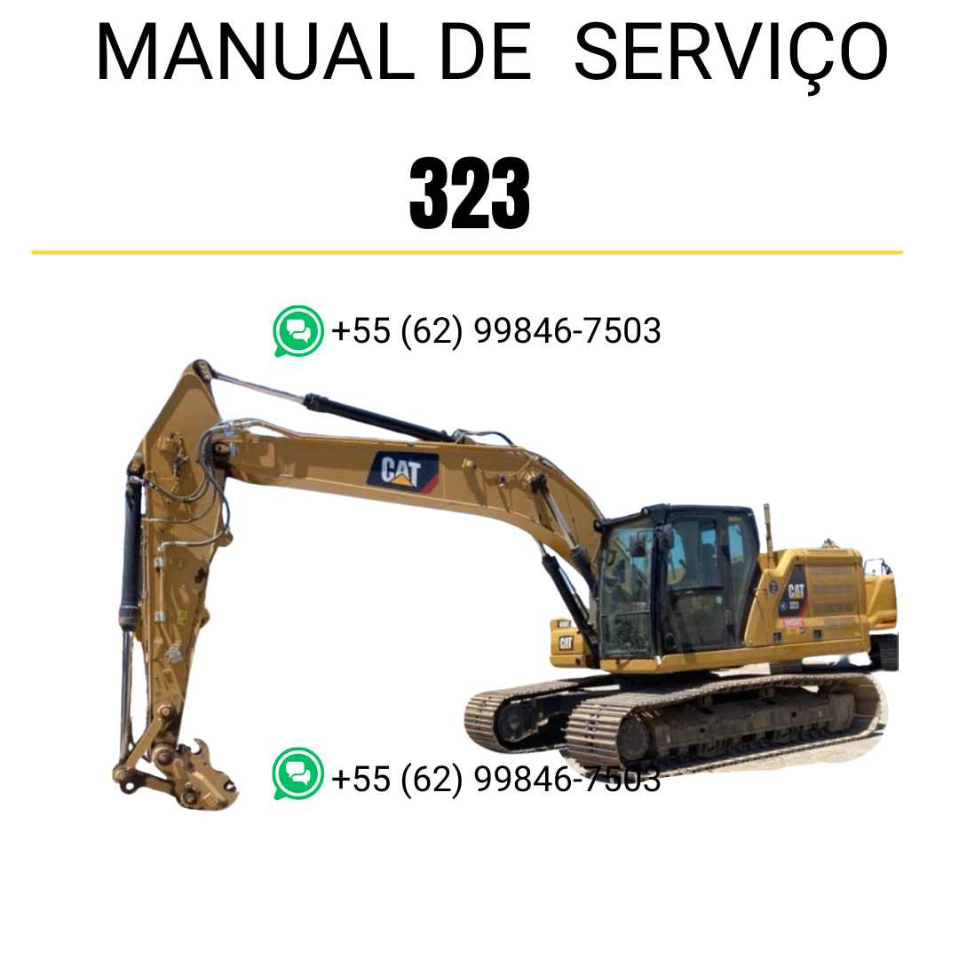 Manual de serviço Caterpillar 323 para escavadora, em português, PDF técnico completo com orientações detalhadas de manutenção e reparo