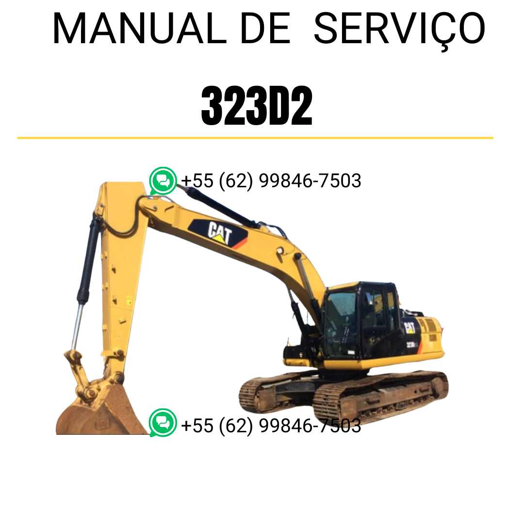 Manual de serviço Caterpillar 323D2 para escavadora, em português, PDF completo com orientações detalhadas de manutenção e reparo