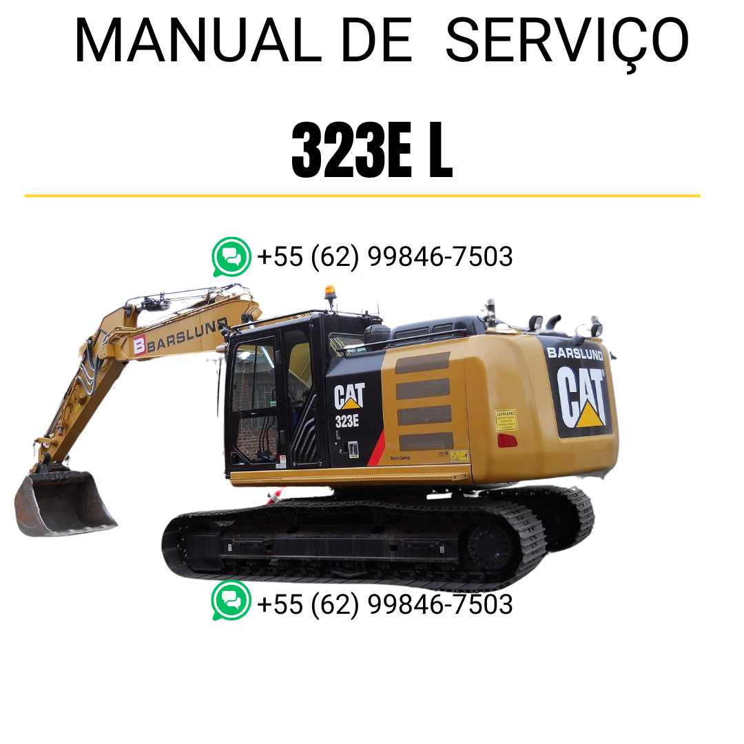 Manual de serviço Caterpillar 323E L para escavadora, em português, PDF completo com instruções detalhadas de manutenção e reparo técnico