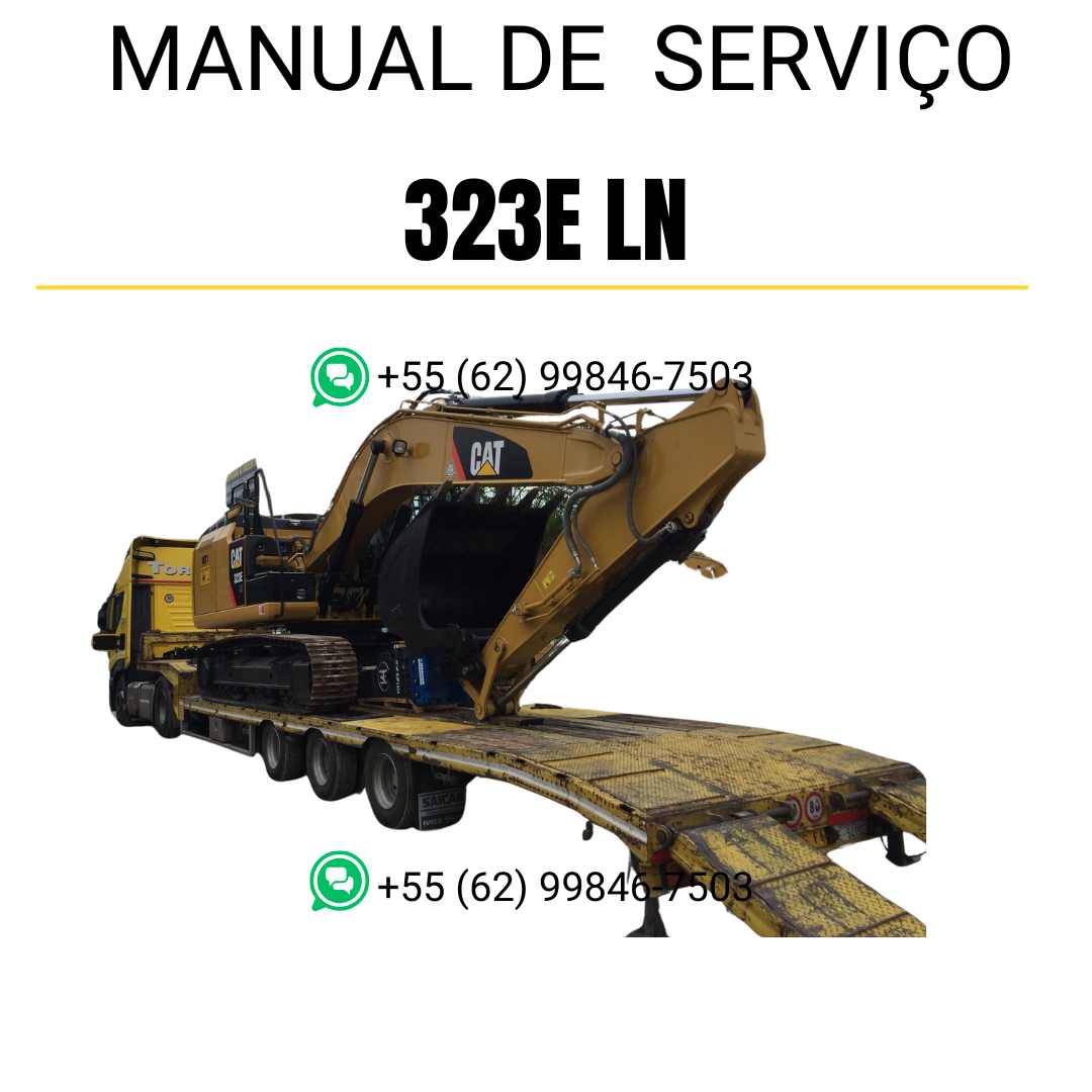 Manual de serviço Caterpillar 323E LN para escavadora, em português, PDF técnico completo com instruções detalhadas de manutenção e reparo