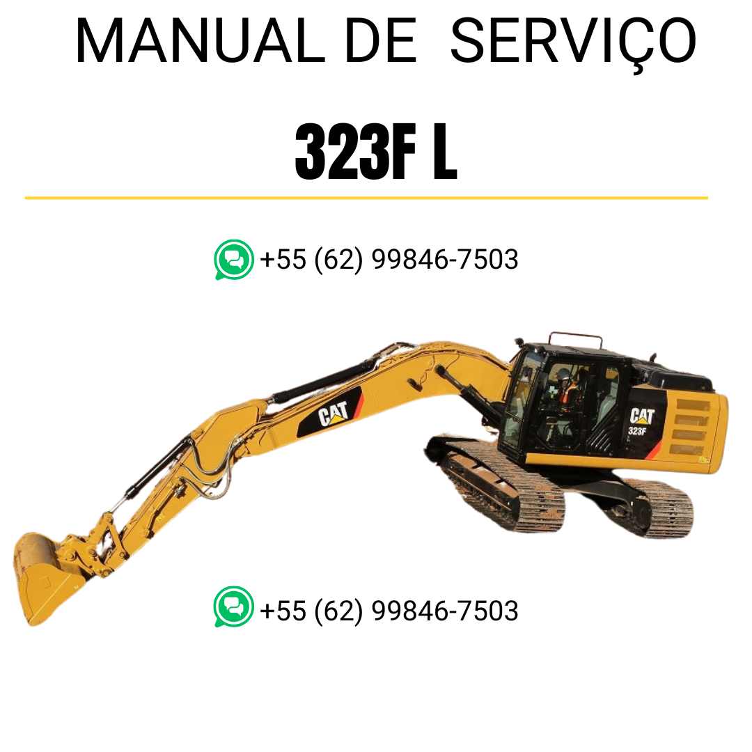Manual de serviço Caterpillar 323F LN para escavadora, em português, PDF completo com instruções detalhadas de manutenção e reparos técnicos