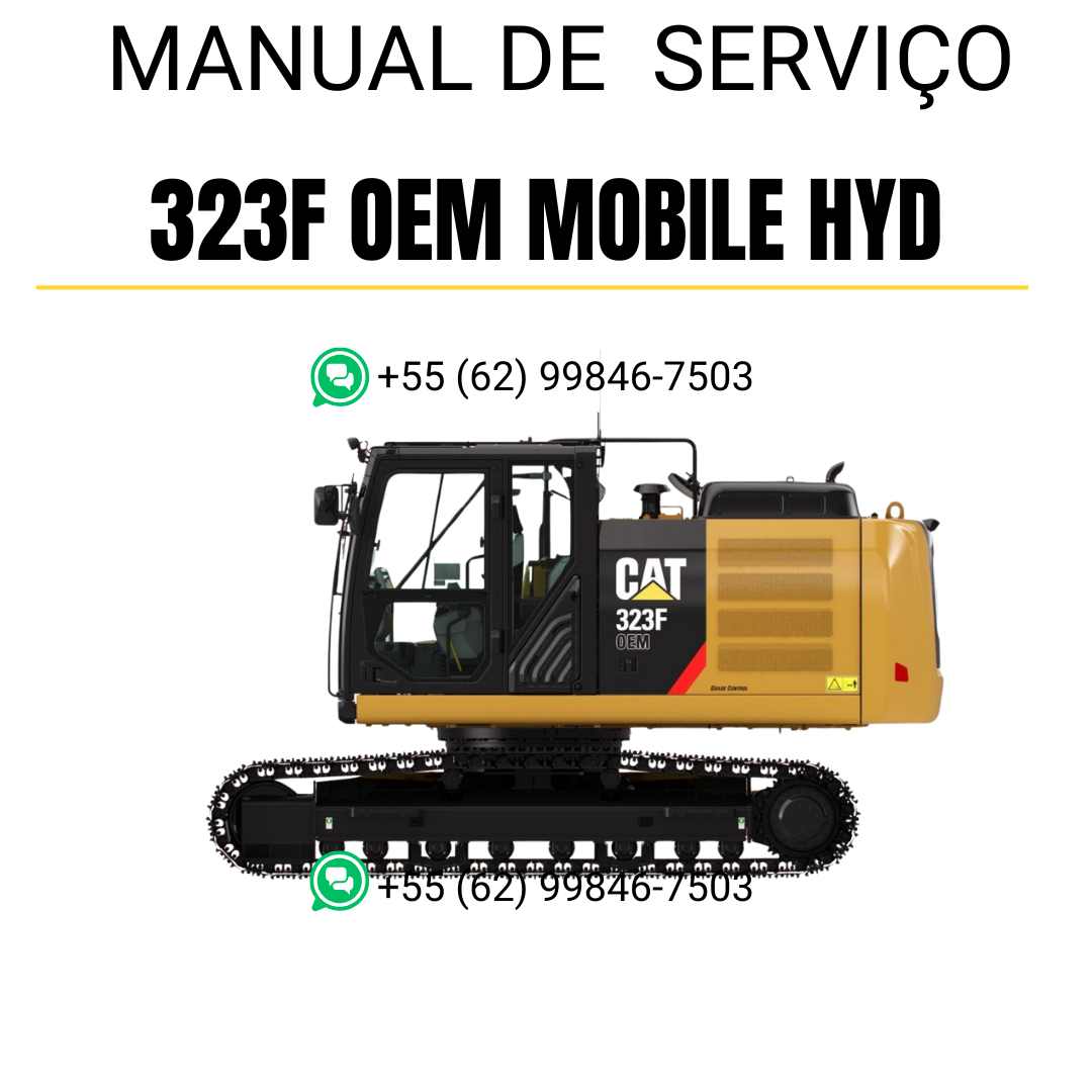 Manual de serviço Caterpillar 323F OEM Mobile Hyd em português, PDF técnico completo com instruções detalhadas de manutenção e reparo